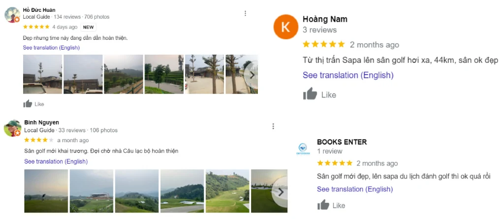 Các review của golfer về sân golf Lào Cai
