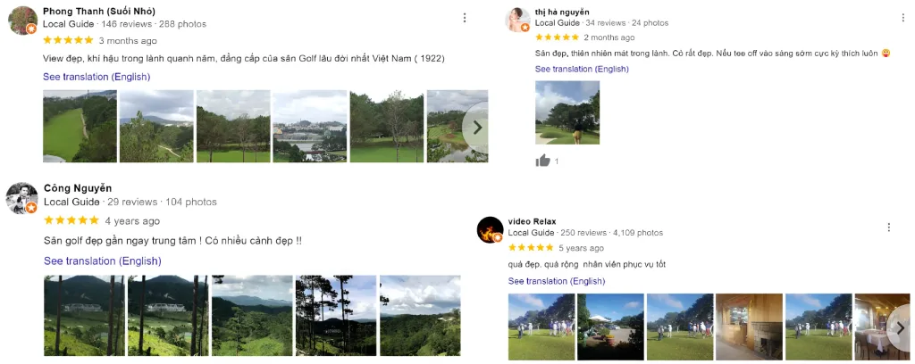 Các review khác tại sân golf Đồi Cù