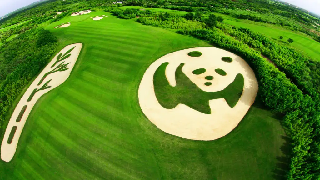 Quần thể sân golf rộng nhất thế giới - Mission Hills (Trung Quốc) với tạo hình gấu trúc