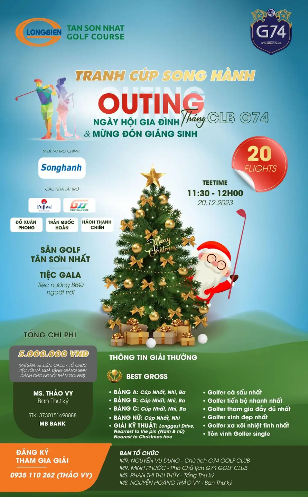 Infographic giải golf Outing CLB G74 mừng Giáng sinh và Năm mới 2024