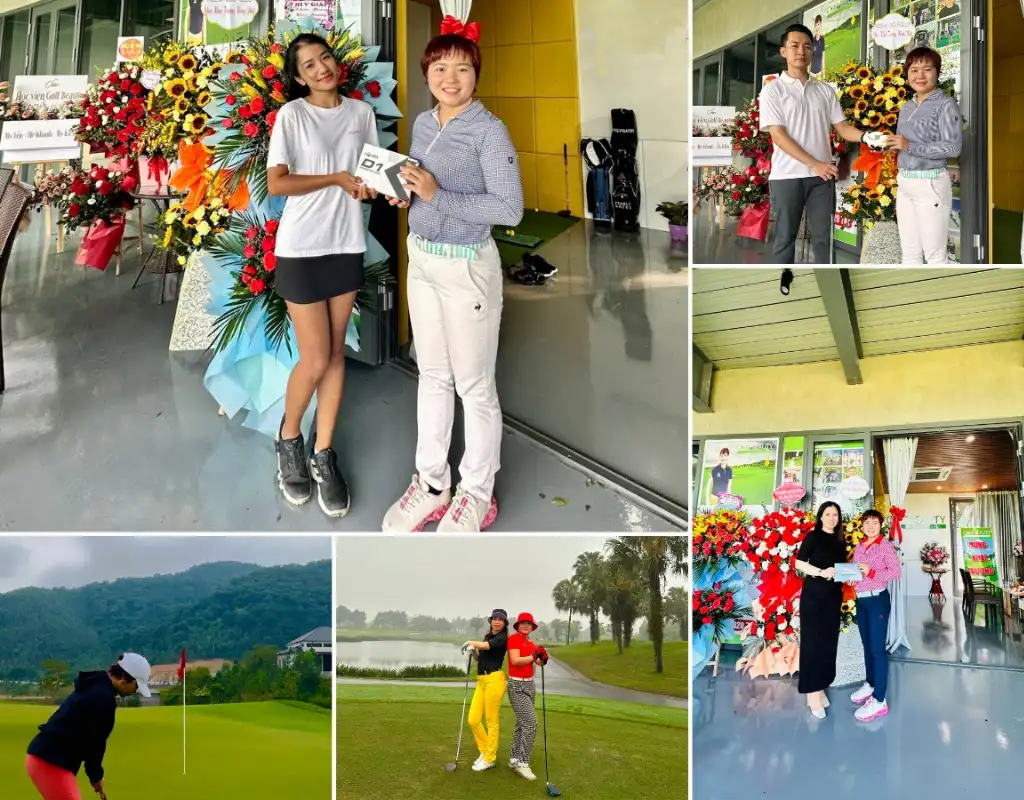 Cô dạy golf Bùi Thị Thoa cùng các học viên