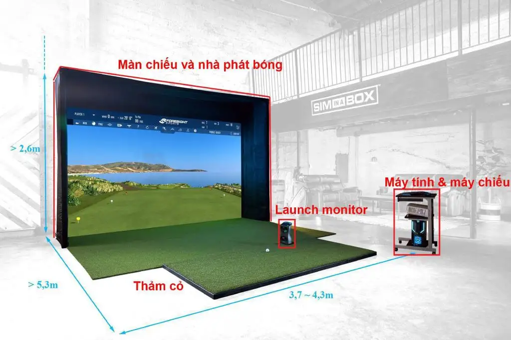 Mô phỏng các thành phần chính của bộ tập golf 3D