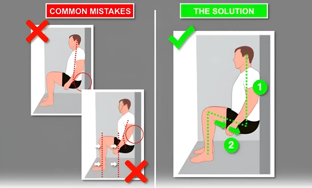 Lưu ý các lỗi sai thường gặp khi tập dựa tường Wall Sit