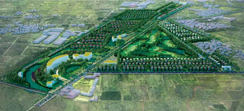 Sân golf Vân Tảo nhìn từ trên cao