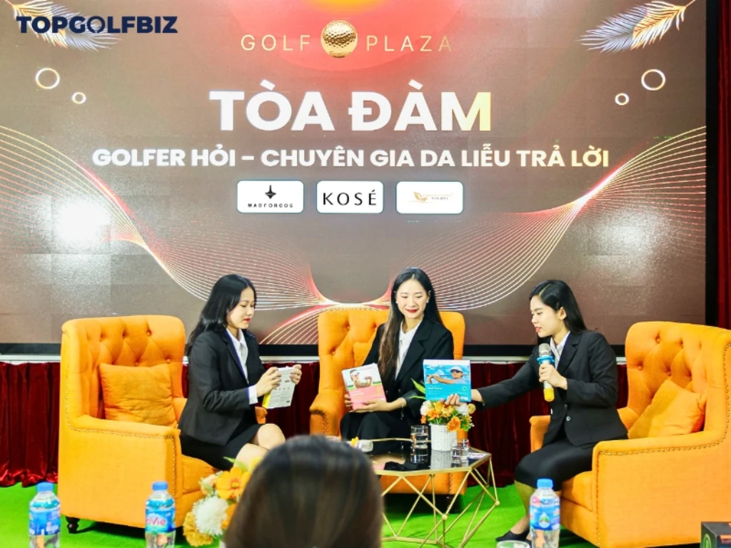 Ban lãnh đạo Vietnam Golf Plaza chia sẻ về công nghệ tiên tiến của mặt nạ chống nắng Madforcos